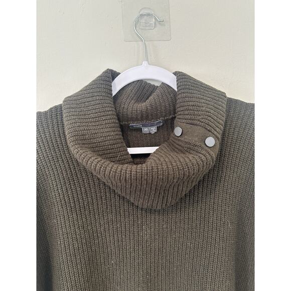 Vince Oversize Wool Yarn blend Turtleneck Button Sweater Xs 2218 - Picture 3 of 9
